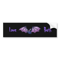 Purple Cute Bat Bumper Stickers