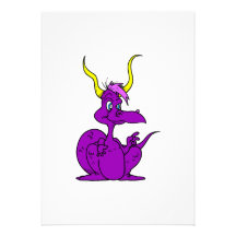 Purple Cute Dragon Personalized Announcement