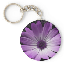 Purple Daisy Flower Keychain