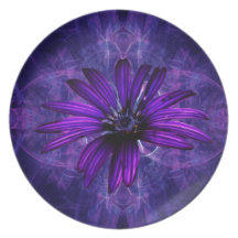 Purple Daisy Passion Dinner Plate