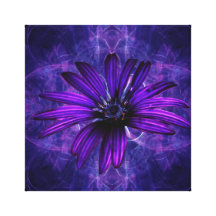 Purple Daisy Passion flower Gallery Wrapped Canvas