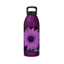 Purple Daisy with Raindrops Drinking Bottles