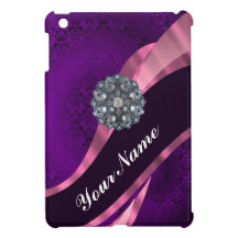 Purple damask & crystal