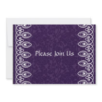 Purple Damask Invitation