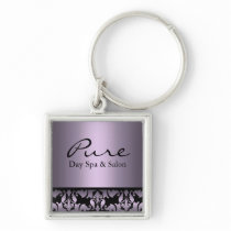 Purple Damask Keychain
