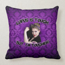 Purple Damask Lupus is Tough Pillow pillows