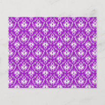 Purple Damask Pattern with White. Personalized Flyer