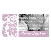 Purple Damask Photo Card