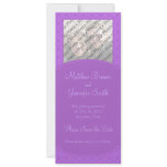 Purple Damask Photo Save the Date Card