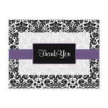 purple damask ThankYou Cards postcards