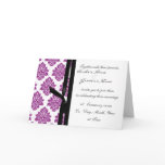 purple Damask Wedding invite Greeting Cards