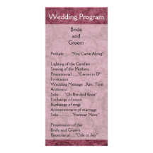 Purple Damask Wedding Programs Rack Cards