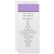 Purple Damask Wedding Set Personalised Announcements