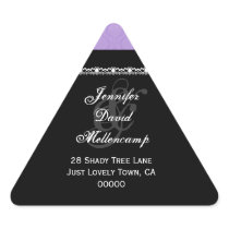 Purple Damask Wedding Set Stickers