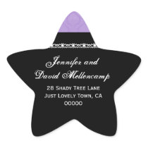 Purple Damask Wedding Set Star Sticker