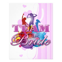 Purple dancing team bride bridesmaids bridal party announcements