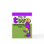 Purple Dinosaur 2nd Birthday Thank You cards