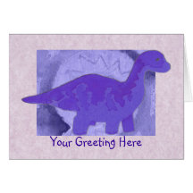 Purple Dinosaur Greeting Card