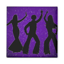 Purple Disco Refrigerator Magnets