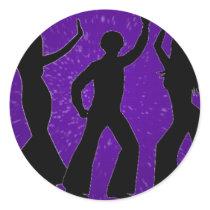 Purple Disco Round Stickers