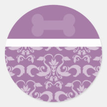 Purple Dog Bone Stickers
