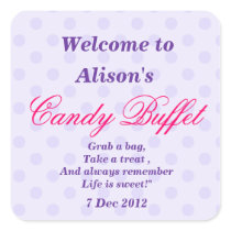 Purple Dotty Candy Buffet  Sticker
