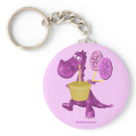 Purple Dragon Cupcake And Balloons Keychain