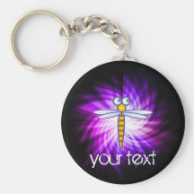 Purple Dragonfly Keychain