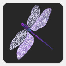 Purple Dragonfly Square Sticker