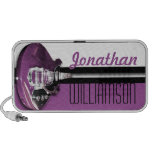 Purple Electric Guitar Stripe Doodle Speaker