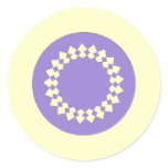 Purple Elegant Round Design. Art Deco Style Round Stickers