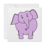 Purple Elephant. Cartoon Vector Art. Custom invitations