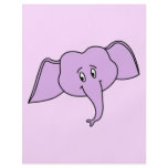 Purple Elephant Face. Cartoon Art. Custom flyers