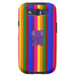 Purple elephant rainbow stripes