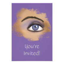 Purple Eye Makeup Personalized Invite