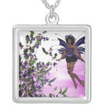 Purple Fairy with Hummingbirds Necklace Design