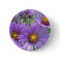 Purple Fall Asters Wildflower Matching Items Pinback Buttons
