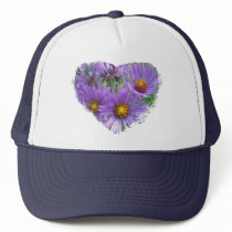 Purple Fall Asters Wildflower Matching Items Mesh Hats