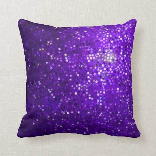 Purple Faux Glam Glitter Sparkle Pillows Zazzle