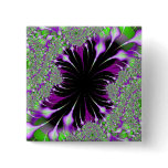 Purple Feathers Fractal Square Button