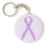 Purple Feet Awareness Ribbon Keychains
