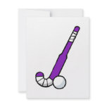 Purple Field Hockey Stick invitations
