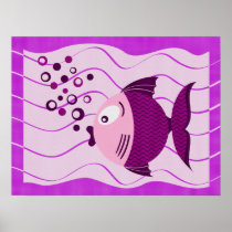 Purple Fish Composition Canvas Print