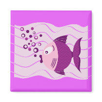 Purple Fish Composition Light Magnet