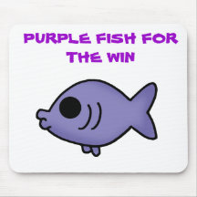 PURPLE FISH FOR THE WIN MOUSE PAD