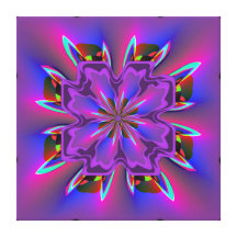 Purple Flaming Flower Wrapped Canvas Stretched Canvas Print