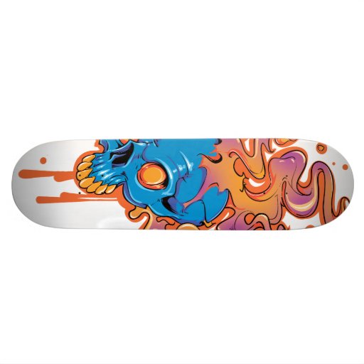 Purple_Flaming_Skull Skate Board Decks