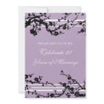 Purple Floral 20th Anniversary Party Invitation