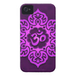 Purple Floral Aum Design iPhone 4 Cover