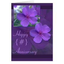 Purple Floral Elegance Anniversary Cards